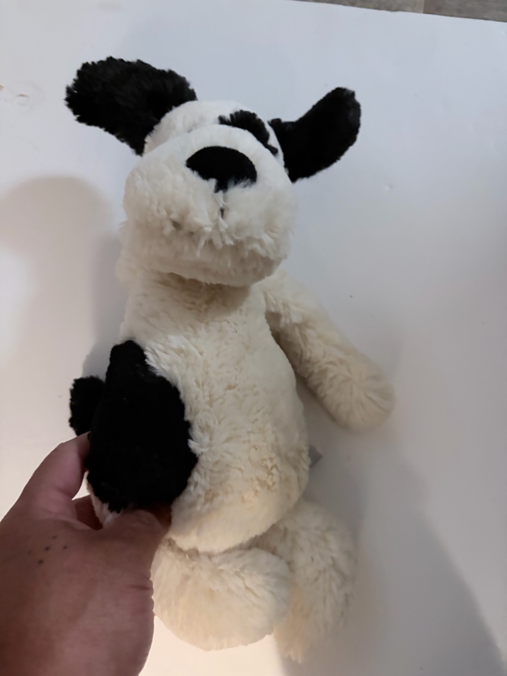 Jellycat Cream and Black Plush Dog Toy